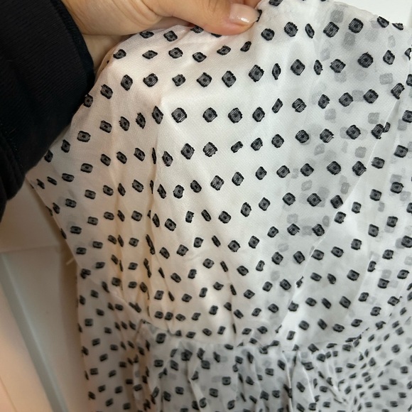 Express Y2K Silk Dot Strapless Dress - Picture 6 of 6